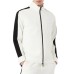 Emporio Armani Felpa Bianca Full Zip in double jersey con bande alle maniche con logo lettering