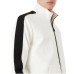 Emporio Armani Felpa Bianca Full Zip in double jersey con bande alle maniche con logo lettering