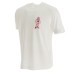 Emporio Armani T-Shirt a manica corta Bianca in jersey di cotone e Tencel  e logo Aquila Cartoon ricamato rosso