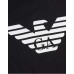 EMPORIO ARMANI MAGLIA A MANICA LUNGA BLACK IN JERSEY PIMA CON MAXI STAMPA LOGO EAGLE WHITE 