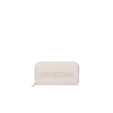 Love Moschino Portafoglio bianco con logo lettering in borchie dorate