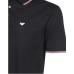 Emporio Armani Polo Blu Navy a manica corta in piquet mercerizzato con ricamo micro eagle 