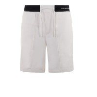 Emporio Armani Bermuda Bianco Caldo con coulisse e vita elastica logata in double jersey 