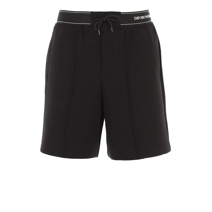 Emporio Armani Bermuda Nero con coulisse e vita elastica logata in double jersey.