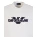 Emporio Armani Felpa Bianca con maxi patch logo Aquila e logo lettering