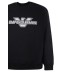 Emporio Armani Felpa Nera con maxi patch logo Aquila e logo lettering