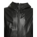 EMPORIO ARMANI BLOUSON JACKET IN PELLE BLACK CON CAPPUCCIO E PATCH CON LOGO AQUILA
