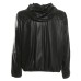 EMPORIO ARMANI BLOUSON JACKET IN PELLE BLACK CON CAPPUCCIO E PATCH CON LOGO AQUILA