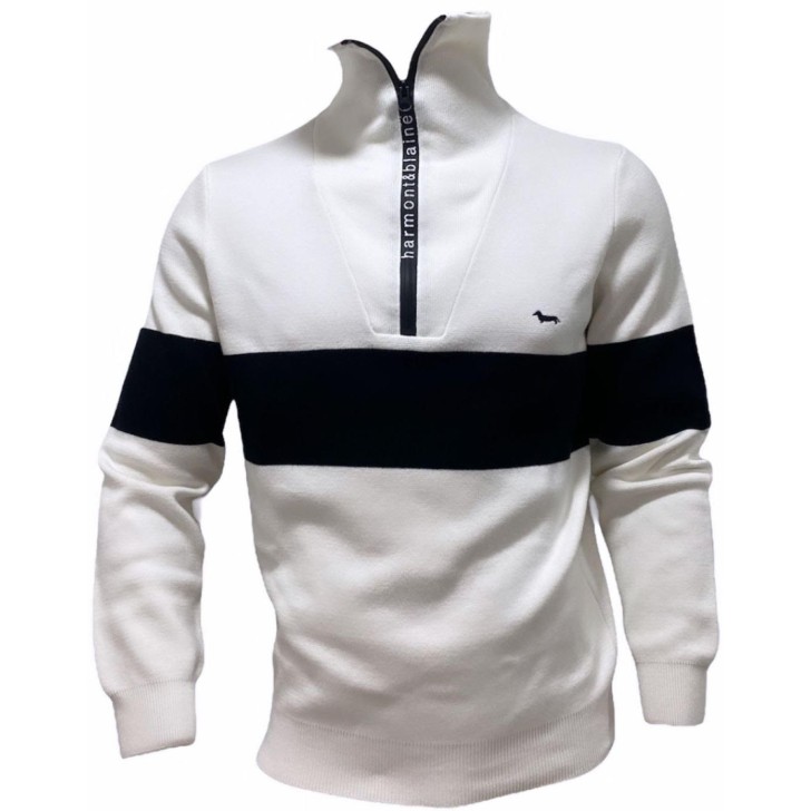 Harmont&Blaine Maglioncino da uomo bicolore con logo ricamato