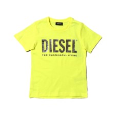 Diesel T-shirt a girocollo Giallo Fluo con logo lettering