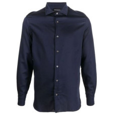 Emporio Armani Camicia blu navy REGULAR FIT con logo Aquila All Over