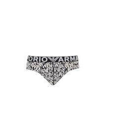 Emporio Armani Slip nero con stampa lettering All Over