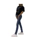 Emporio Armani T-shirt Nera con stampa aquila 1981 in satin da Donna