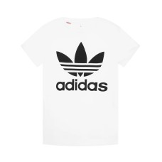 Adidas Originals T-shirt Bianca con logo a contrasto da Bambino 