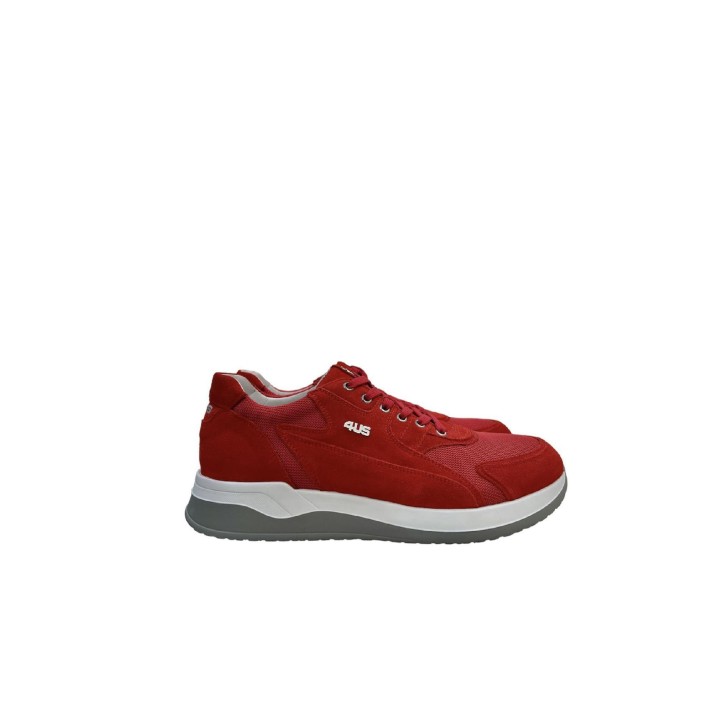Cesare Paciotti 4US Sneakers rossa in pelle scamosciata e tela da uomo