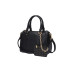 Pollini Borsa nera a mano con Logo Pollini e mini pochette in stampa Heritage estraibile