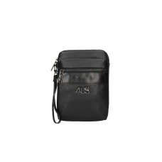 4US POCHETTE NERA DA UOMO CON LOGO ARGENTO NELLA PARTE ANTERIORE 