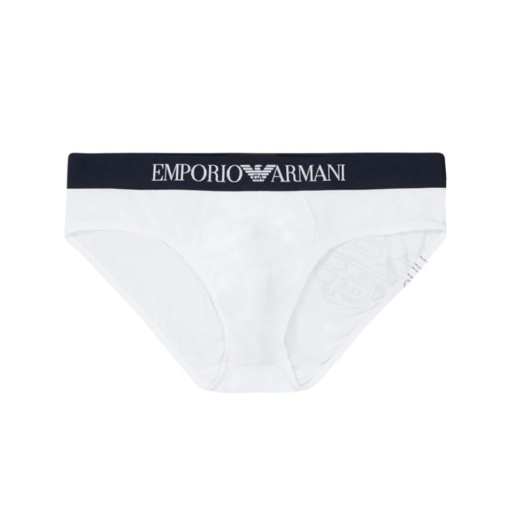 Emporio Armani Slip bianco in cotone elasticizzato