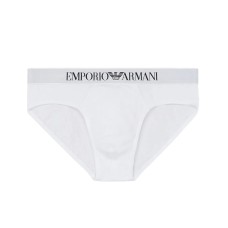 Emporio Armani  Slip bianco modal  con vita elastica e logo lettering 