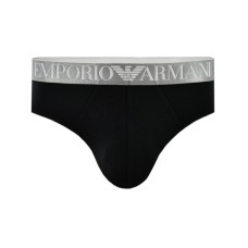Emporio Armani  Slip nero modal  con vita elastica e logo lettering 