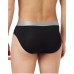 Emporio Armani  Slip nero modal  con vita elastica e logo lettering 