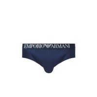 Emporio Armani  Slip blu modal  con vita elastica e logo lettering 
