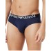 Emporio Armani  Slip blu modal  con vita elastica e logo lettering 