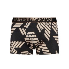 Emporio Armani Boxer nero con stampa Aquila All Over