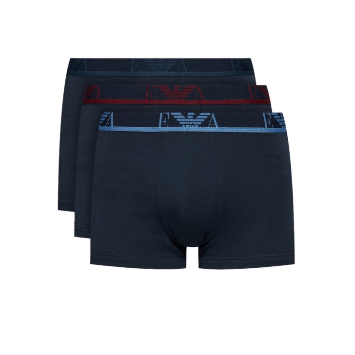 Emporio Armani Set 3 Boxer in cotone elasticizzato con vita elastica e logo bold monogram