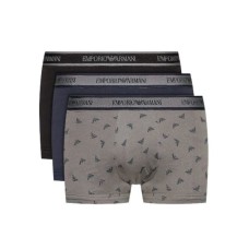 Emporio Armani Set 3 Boxer in cotone elasticizzato con vita elastica e logo lettering