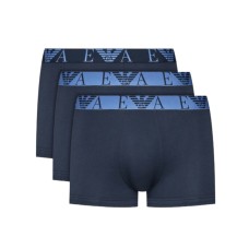 Emporio Armani Set 3 Boxer in cotone elasticizzato vita elastica con logo bold monogram