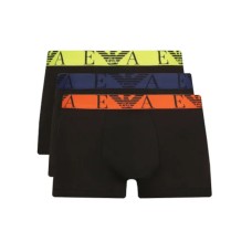 Emporio Armani Set 3 Boxer black in cotone elasticizzato e vita elastica con logo bold monogram