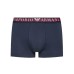 Emporio Armani Set 3 Boxer in cotone elasticizzato blu con vita elastica e logo lettering