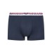 Emporio Armani Set 3 Boxer in cotone elasticizzato blu con vita elastica e logo lettering