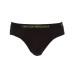 Emporio Armani Set 3 Slip Nero/Lime in cotone stretch con vita elastica e logo lettering 