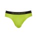 Emporio Armani Set 3 Slip Nero/Lime in cotone stretch con vita elastica e logo lettering 