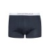 Emporio Armani Set 3 Boxer in cotone elasticizzato blu/bianco con vita elastica e logo lettering
