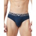 Emporio Armani Set 2 Slip in cotone elasticizzato vita elastica con logo lettering.