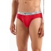 Emporio Armani Set 2 Slip black/red in cotone stretch con vita elastica e logo lettering 