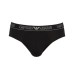 Emporio Armani Set 2 Slip black/black in cotone stretch con vita elastica e logo lettering
