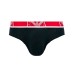 Emporio Armani Set 3 Slip Blu in cotone stretch con vita elastica e logo bold monogram 
