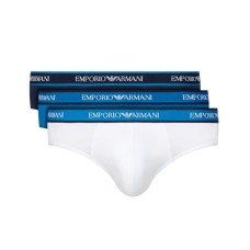 Emporio Armani Emporio Armani Set 3 Slip in cotone stretch con vita elastica e logo lettering 1117341P71723434