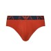 Emporio Armani Set 3 Slip in cotone elasticizzato vita elastica con logo bold monogram RUGGINE/LIME/BLU