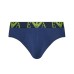Emporio Armani Set 3 Slip in cotone elasticizzato vita elastica con logo bold monogram RUGGINE/LIME/BLU