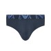 Emporio Armani Set 3 Slip Blu in cotone elasticizzato vita elastica con logo bold monogram