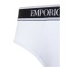 Emporio Armani Set 3 Slip in cotone stretch con vita elastica e logo lettering BIANCO/NERO/ROSSO