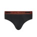 Emporio Armani Set 3 Slip black in cotone stretch con vita elastica e logo lettering 