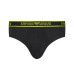 Emporio Armani Set 3 Slip black in cotone stretch con vita elastica e logo lettering 
