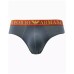 Emporio Armani Set 3 Slip in Cotone stretch con vita elastica e logo lettering LIME/RUGGINE/ANTRACITE