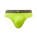 Emporio Armani Set 3 Slip in Cotone stretch con vita elastica e logo lettering LIME/RUGGINE/ANTRACITE